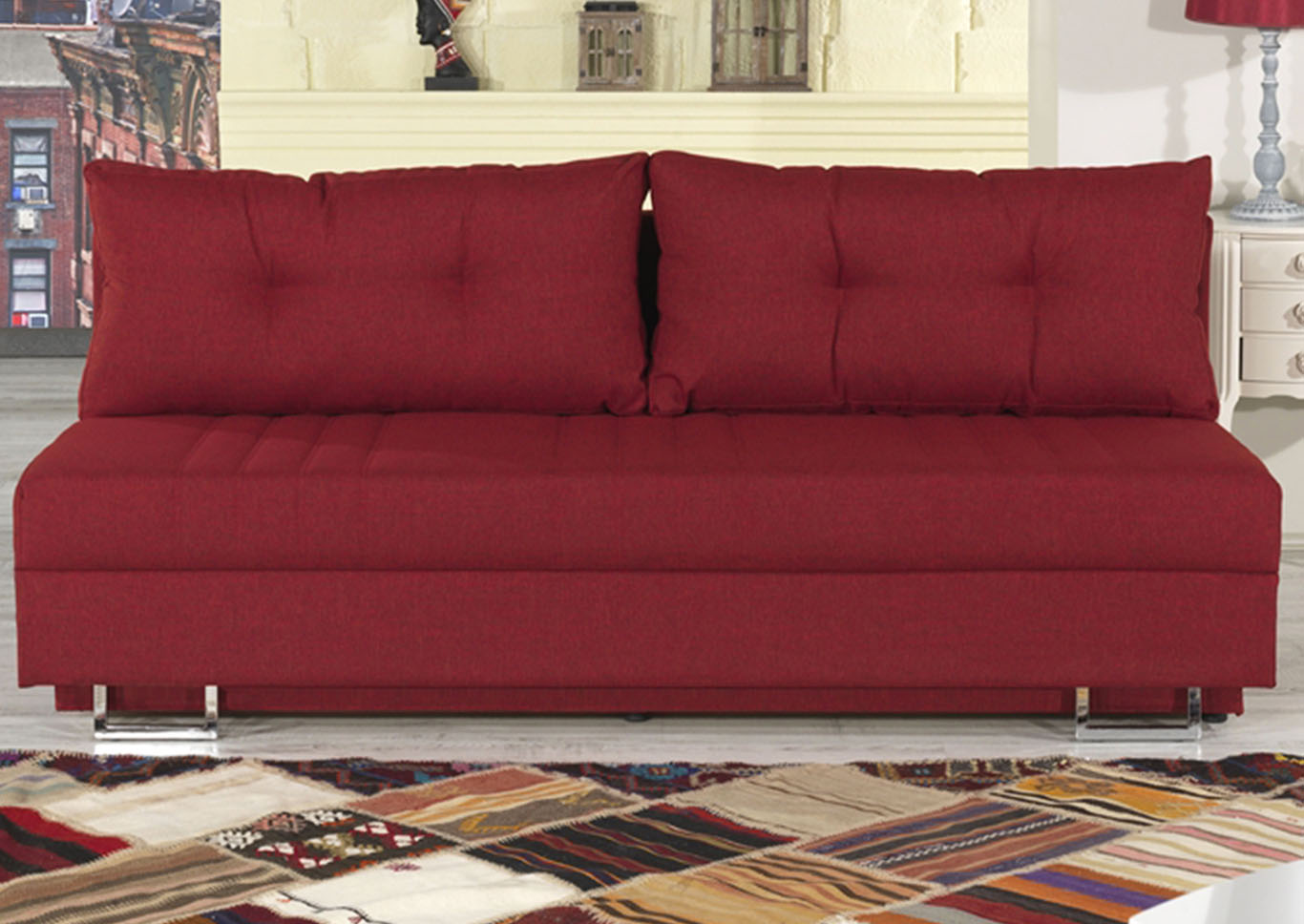 Flex Motion Red Polyester Queen Sleeper,Ottomanson (Previously Casamode)